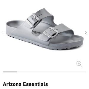 Birkenstock Arizona Essentials. Color metallic silver. Size 37 EU/6-6.5 W US.